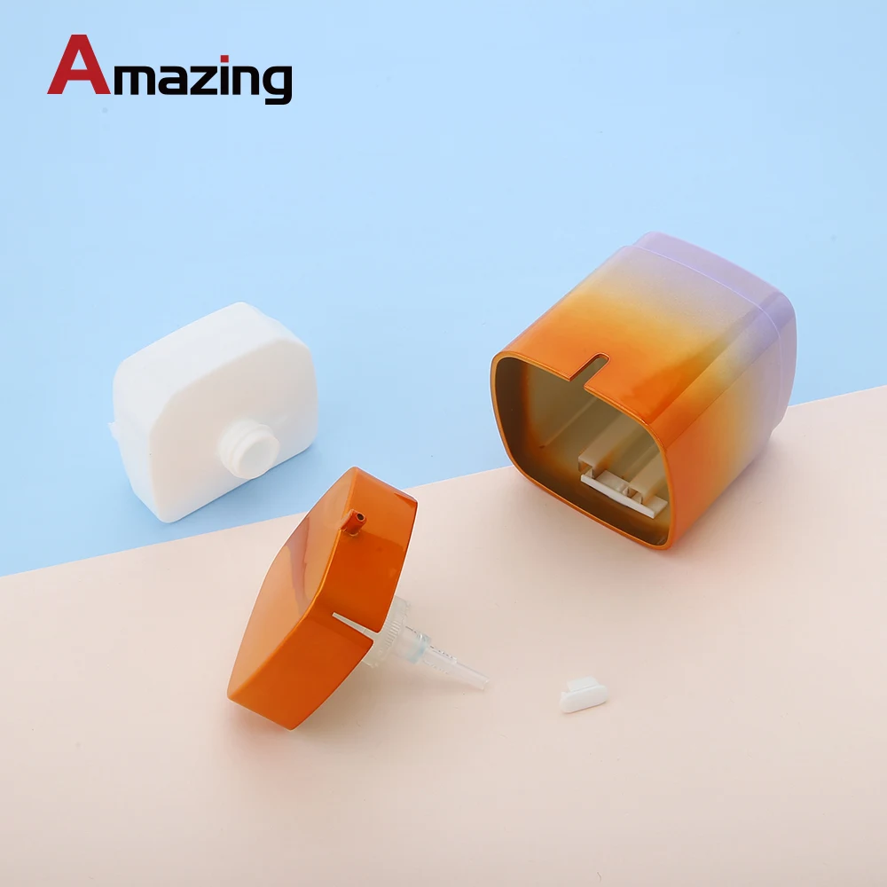 New Designed 50ml Square Lotion Pump Cream Bottle Double Walled Skin Care Packaging with Switch