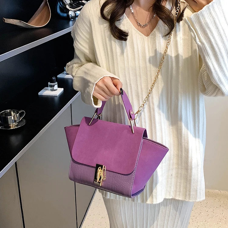 Trapezoid Handbags Shoulder Crossbody Bags for Women 2022 Luxury Design Suede Totes Ladies Messenger Bags Female Purses