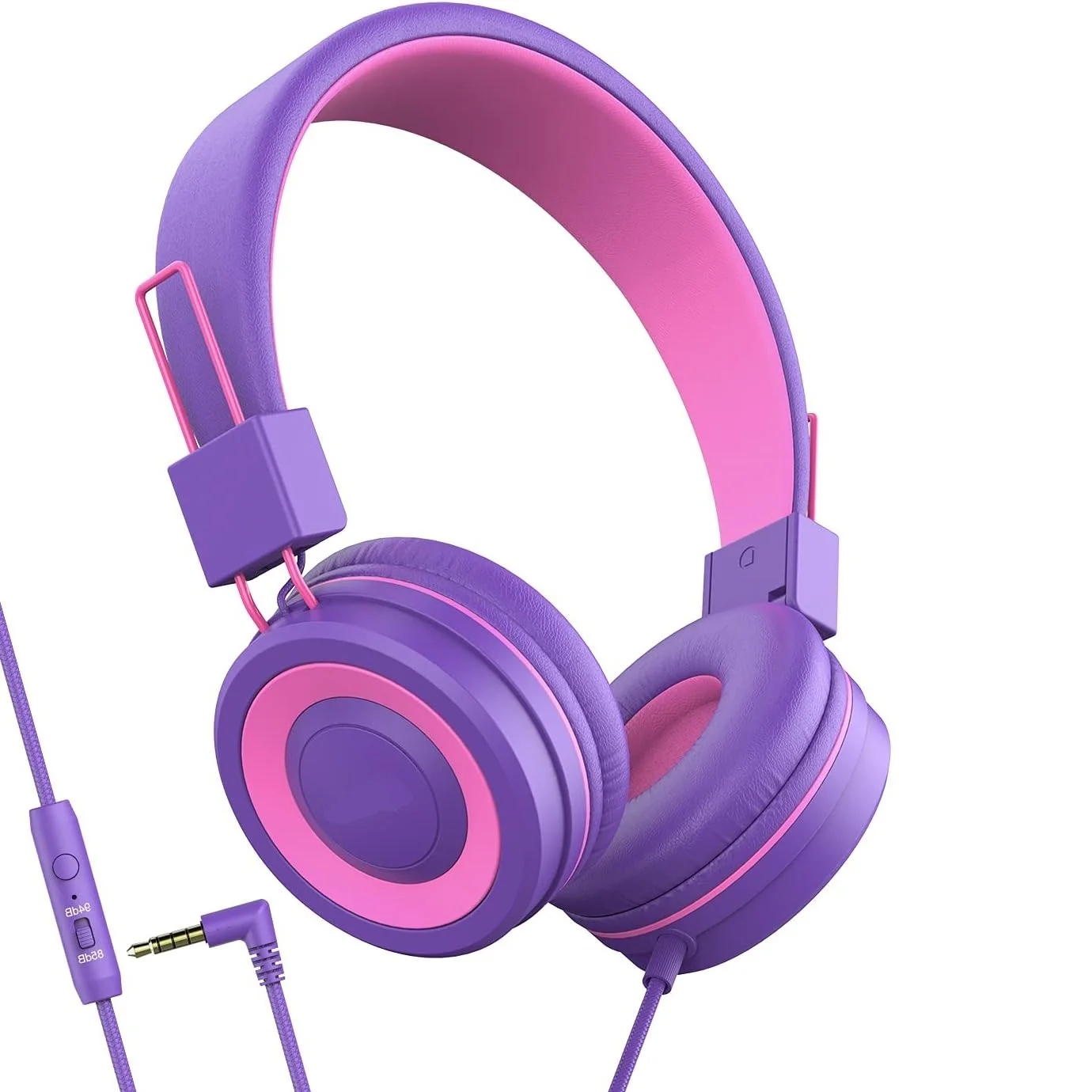 Kids Wireless Headphones with Microphone On-Ear Comfortable 90 degrees swiveling Protein Earpads