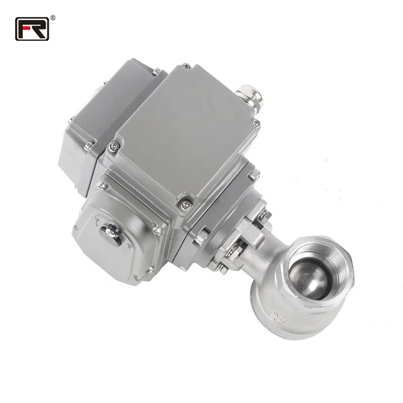 FURUI Electric 2pc ball valve ss304/316 2way BSP DN25  Electrical Actuator Ball Valve Motorized Type Electric Ball Valve 1000psi
