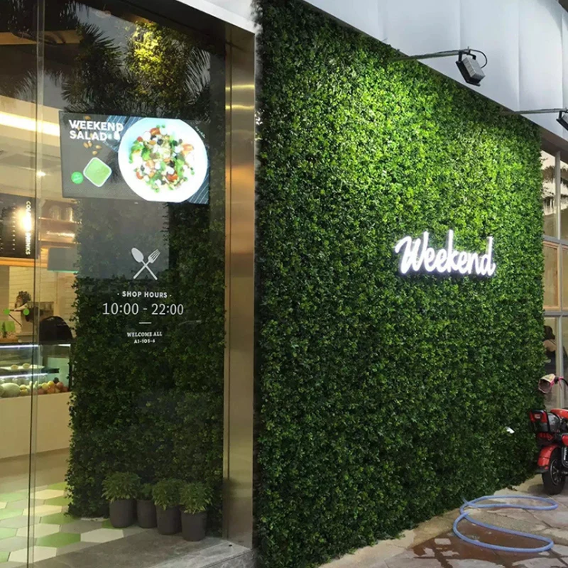 Wholesale indoor exhibition decoration vertical artificial green wall plants panel