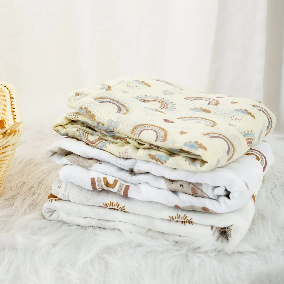 60*60 cm Soft Custom Designs Bamboo Cotton Burping Cloths Newborn throw blanket Baby Receiving Muslin Swaddle Blankets
