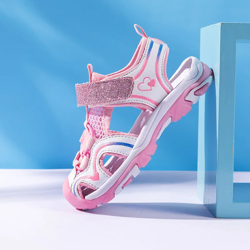 2021 летняя детская обувь модные детские сандалии на крючки для девочек летние пляжные сандалии с вырезами Размер 26 #-36 #