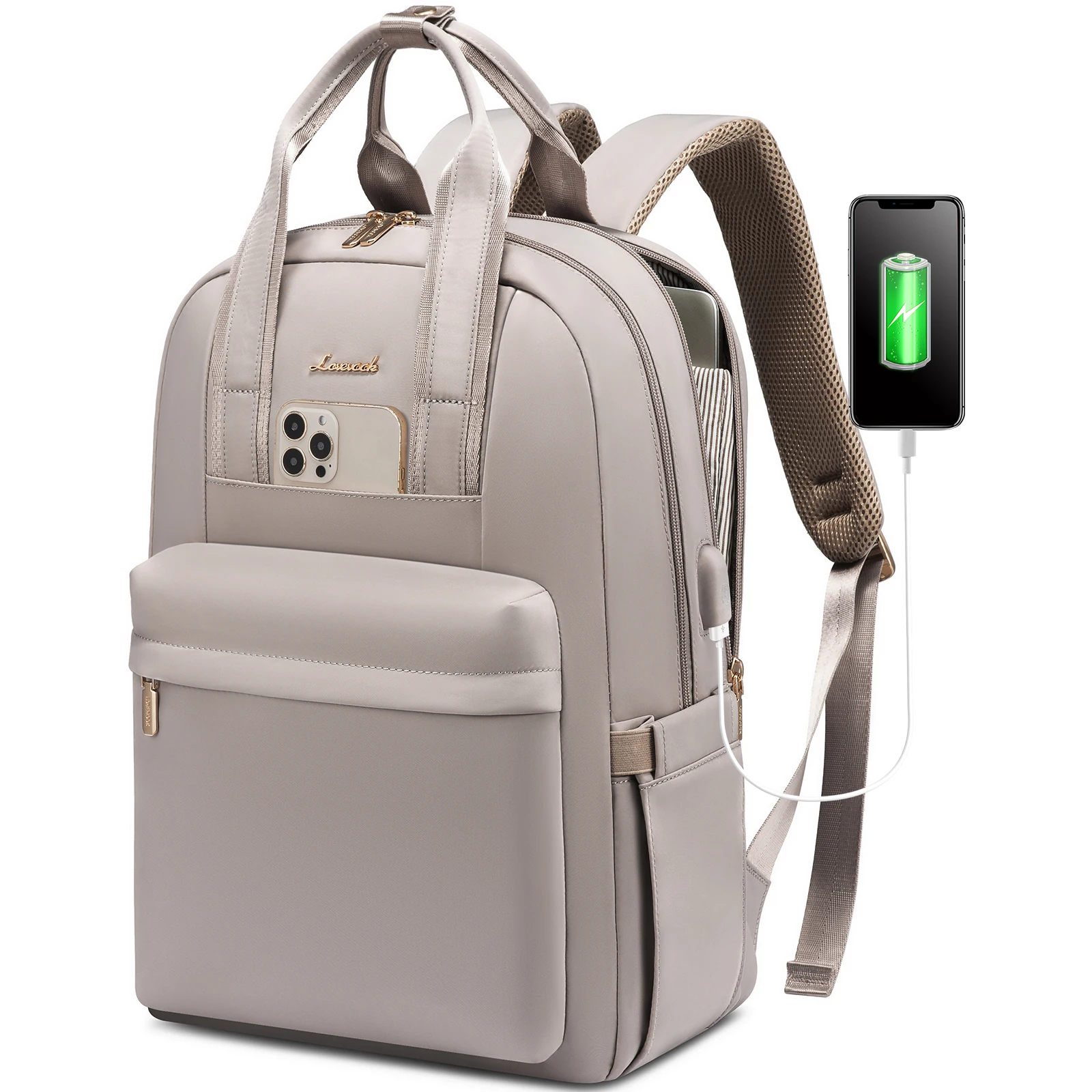 LOVEVOOK New Style Designer Laptop Book bag Waterproof Travel School Work Laptop Bag with USB Port Laptop Backpack for women