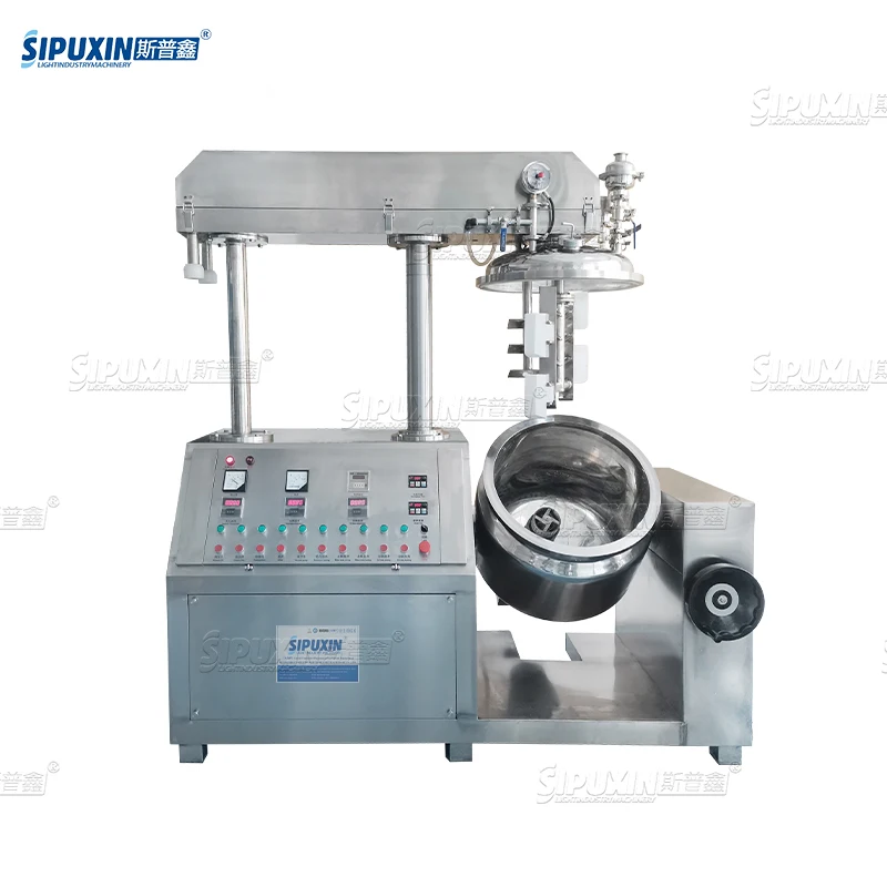100L Hair color cream mixing machine cosmetic ointment homogenizer vacuum emulsify mixer machine with oil and water pot