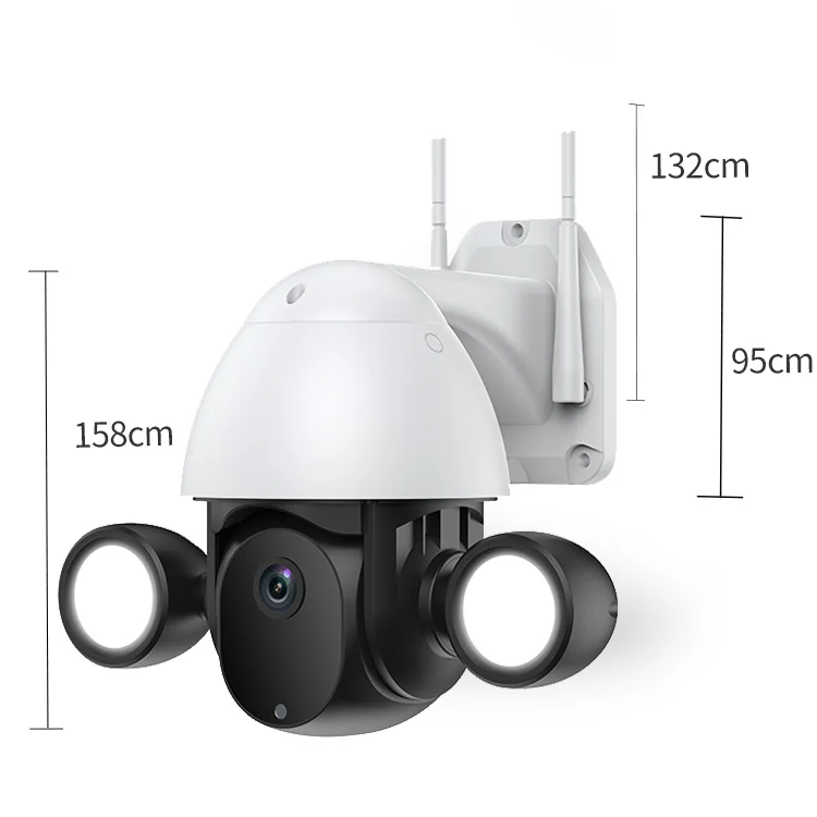 Wireless 3MP Tuya WIFI Floodlight POE PIR Tracking PTZ CCTV Security 360 On vif Waterproof Camera Home Security System