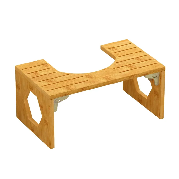 Natural Bamboo 8 Inch Toilet Potty Step Stool Foldable Squatting Toilet Stool
