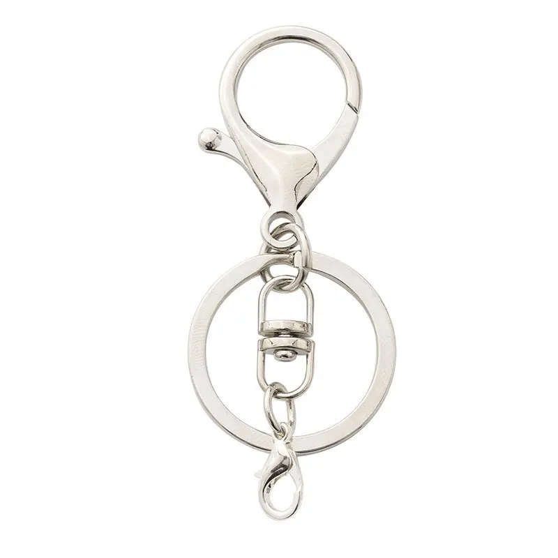 Factory wholesale zinc alloy keychain metal Lobster buckle three-piece set hot sale key hook chain keyring