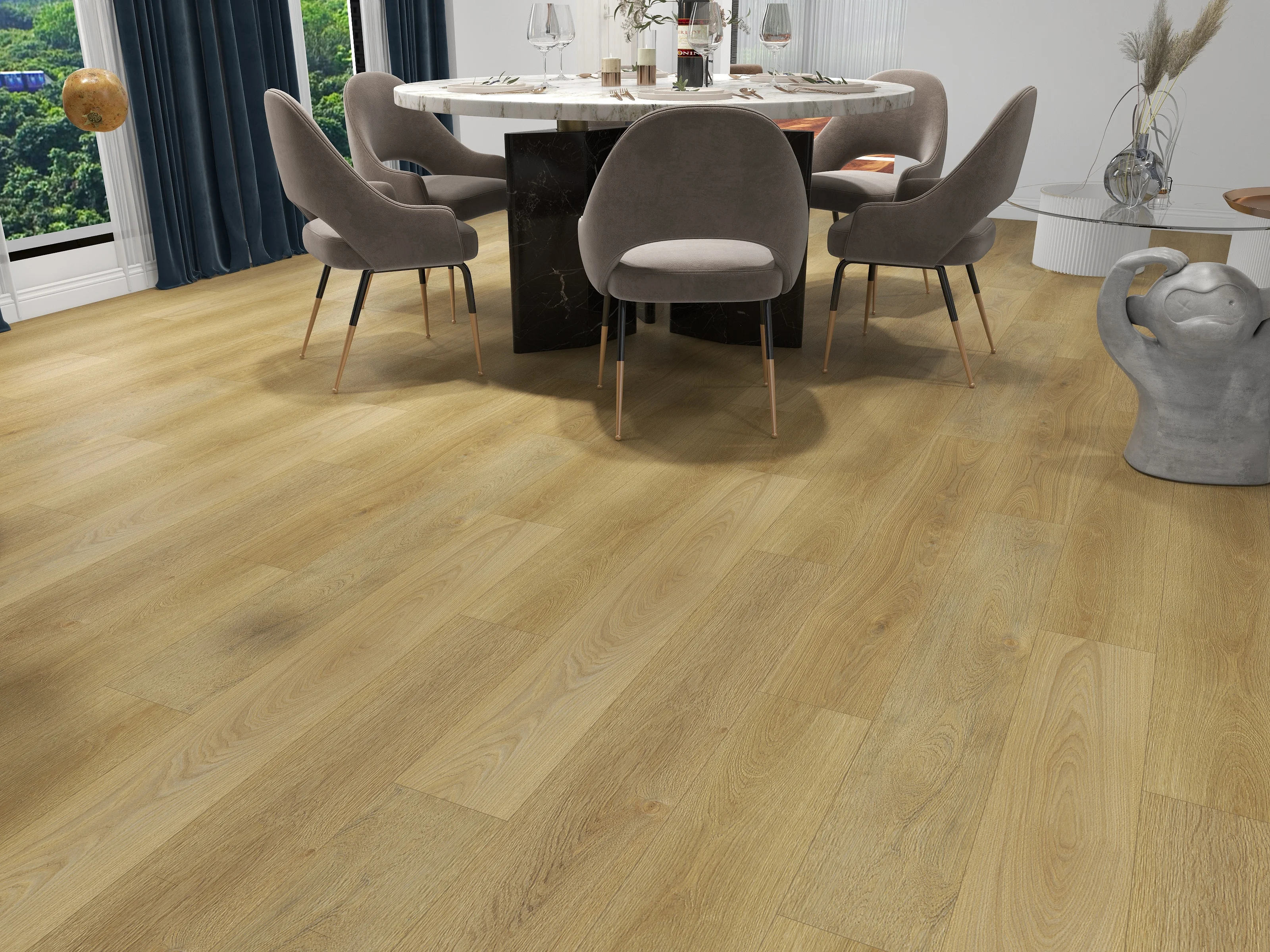 УФ-покрытие EIR с глубоким тиснением и жестким покрытием виниловая доска из ПВХ напольная плитка