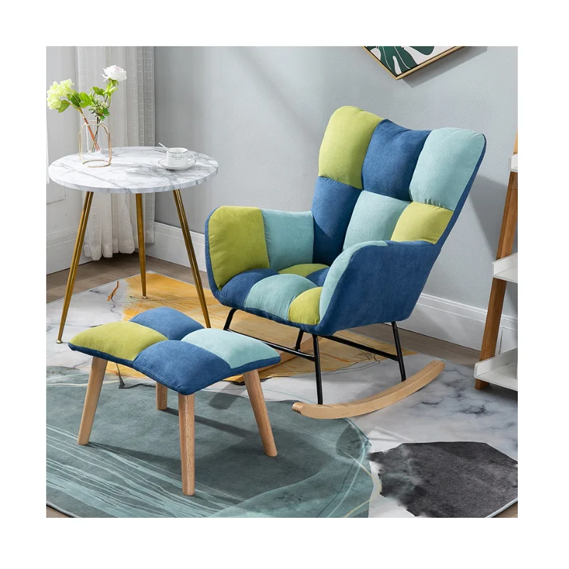 Modern Upholstered High Wingback Recliner Leisure Relax Living Room Sofa Accent Lounge Rocking Chair