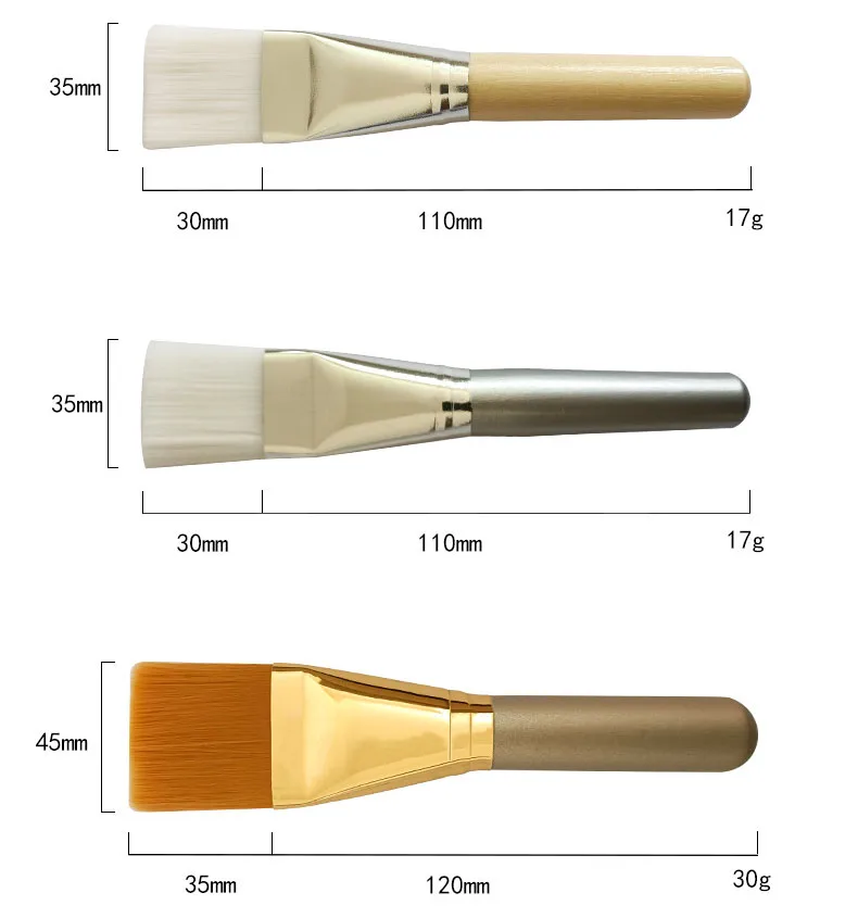 Makeup Mask Brush for Facials DIY Wood Handle Soft Hair Beauty Brush Mud Cream Face Applicator