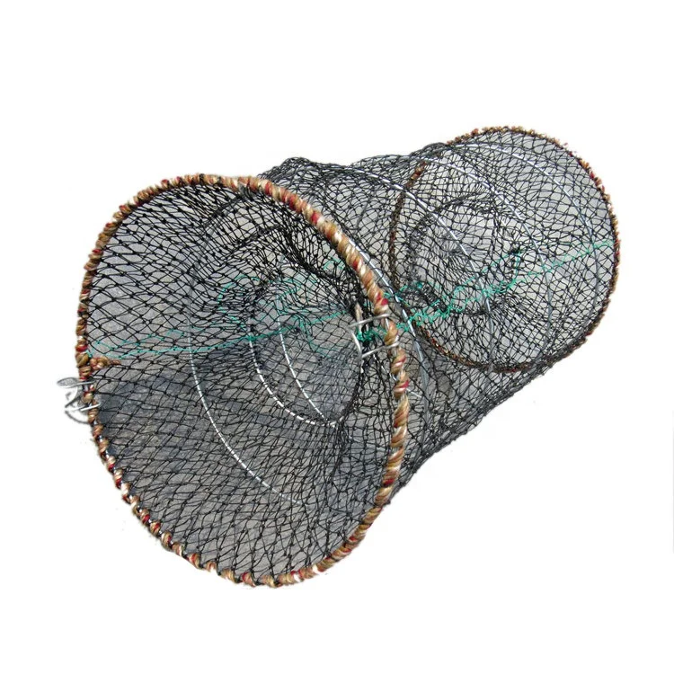 Pe/nylon Long Trap Fishing Monofilament Cage Cast Cage Fishing Farming Nets Sale Shrimp Trap Green Crabs Traps for River Fishing