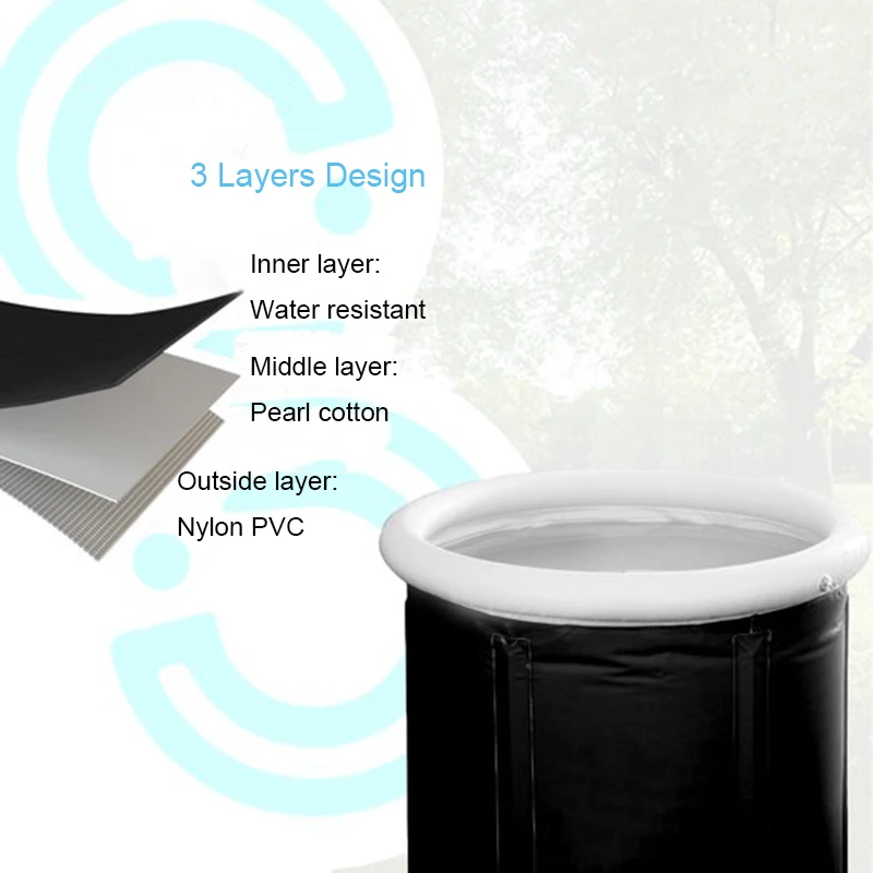 Factory Customized Fitness Man Adult PVC Portable Bath Tub Folding Bathtub for Ice