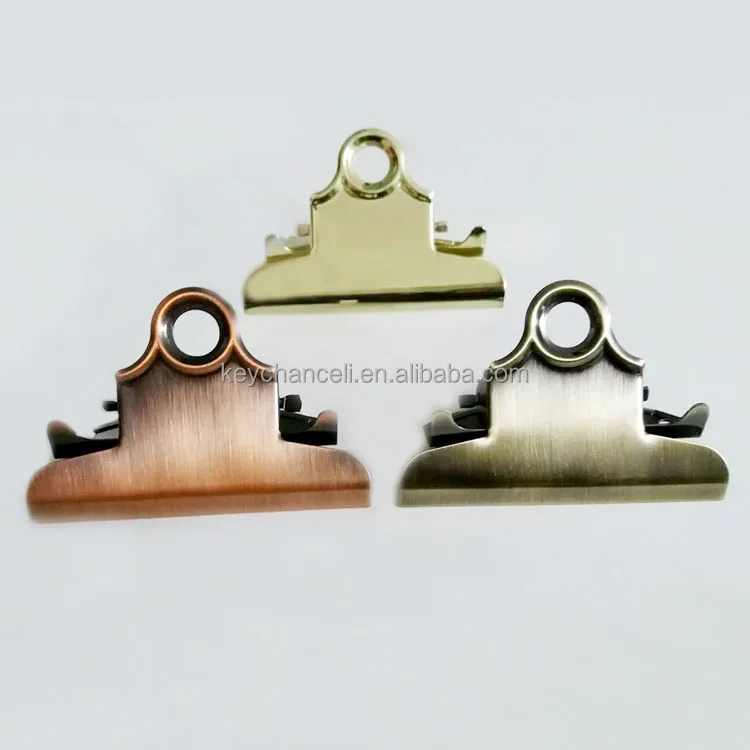 78mm best quality rack plating reddish antique bronze metal clipboard clip for wooden board