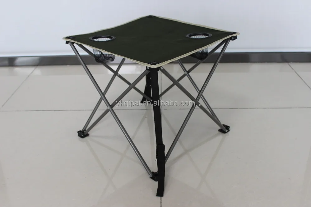 Wholesale Outdoor Picnic Table Camping Fabric Design Folding Table With Cup Holders