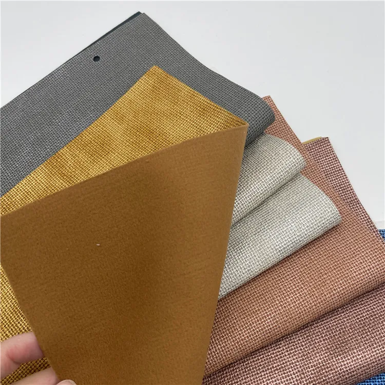 Woven Textured Embossed Pu Artificial Leather Woven Soft Cotton Bottom For Shoes And Bags Making
