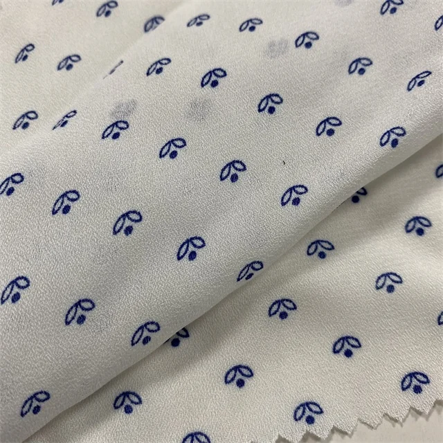 
100% polyester reactive printing 75D high twist moss crepe woven fabric 