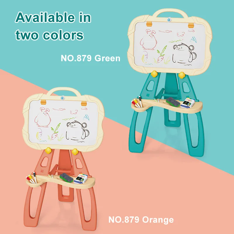 OEM Small Standing Drawing Board Double Sided Color Drawing Board Erasable Chalkboard Educational Toys Set 2 1 Made Plastic