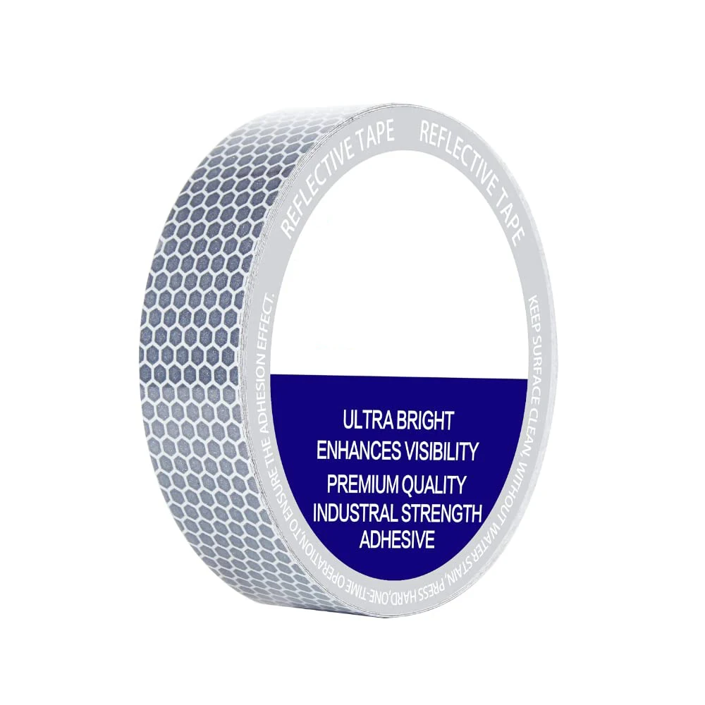 High Visibility Reflective Strip Stickers Tape PVC Acrylic Self-Adhesive Safety Warning Tape Single Sided Pressure Sensitive