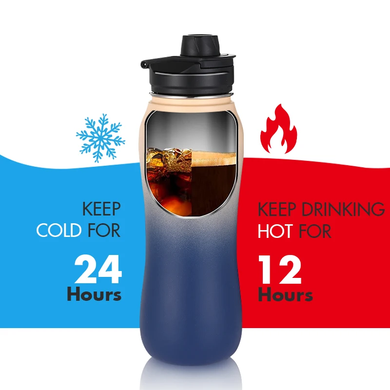 everich wavy shape  wide mouth water bottle stainless steel coffee customize color logo water bottles with straw lid