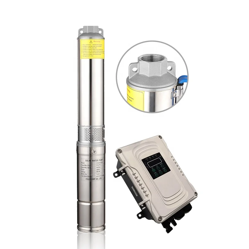 dc 24v deep well solar pumps stainless steel fld brushless agriculture industrial bore hole water farm irrigation solar pump
