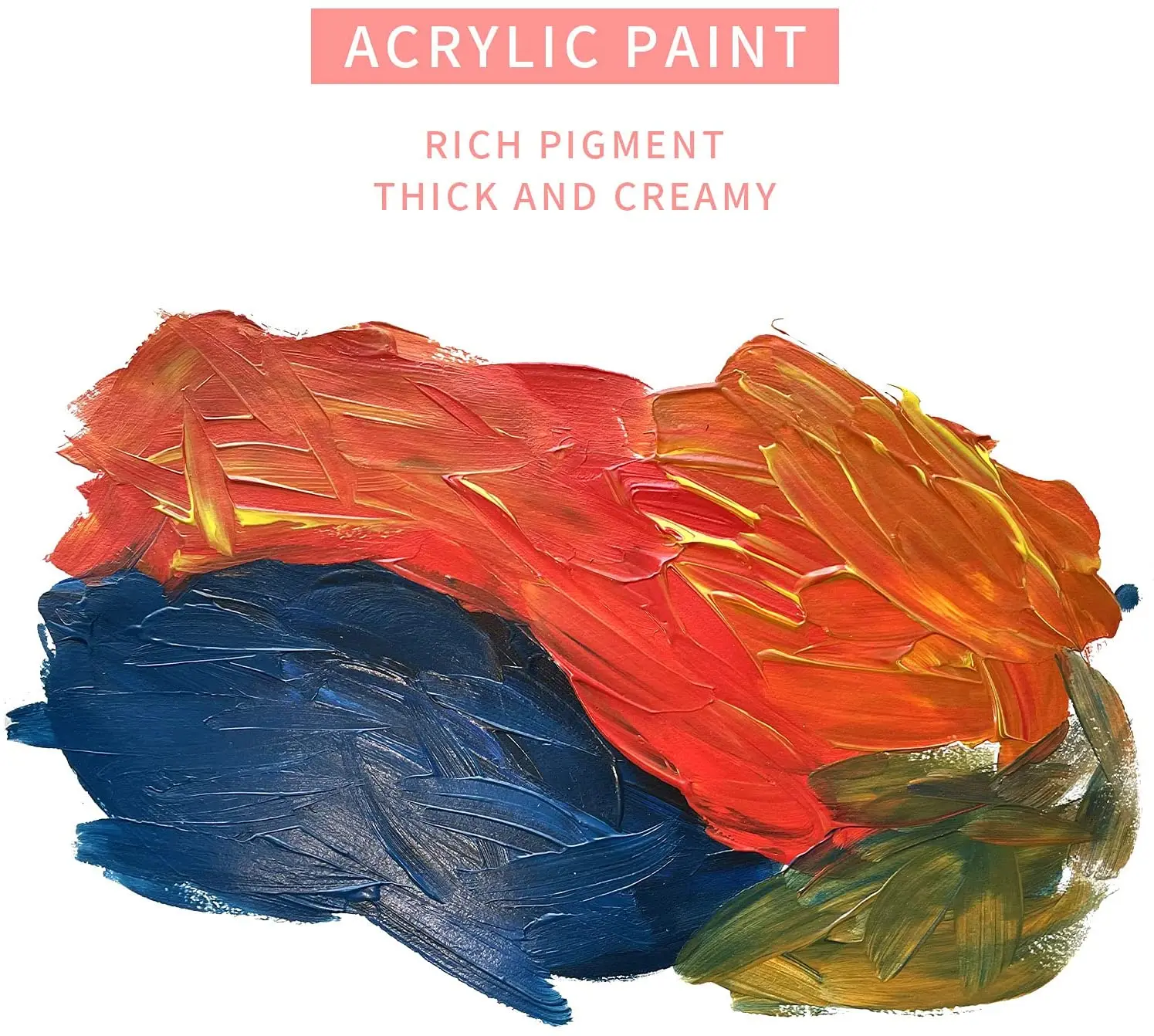 20 Colours Acrylic Paint Set, 60 ml per Bottle With 3 Extra Brushes, Ideal For Canvas, Paper, Wood, Stone, Ceramic, Modelling