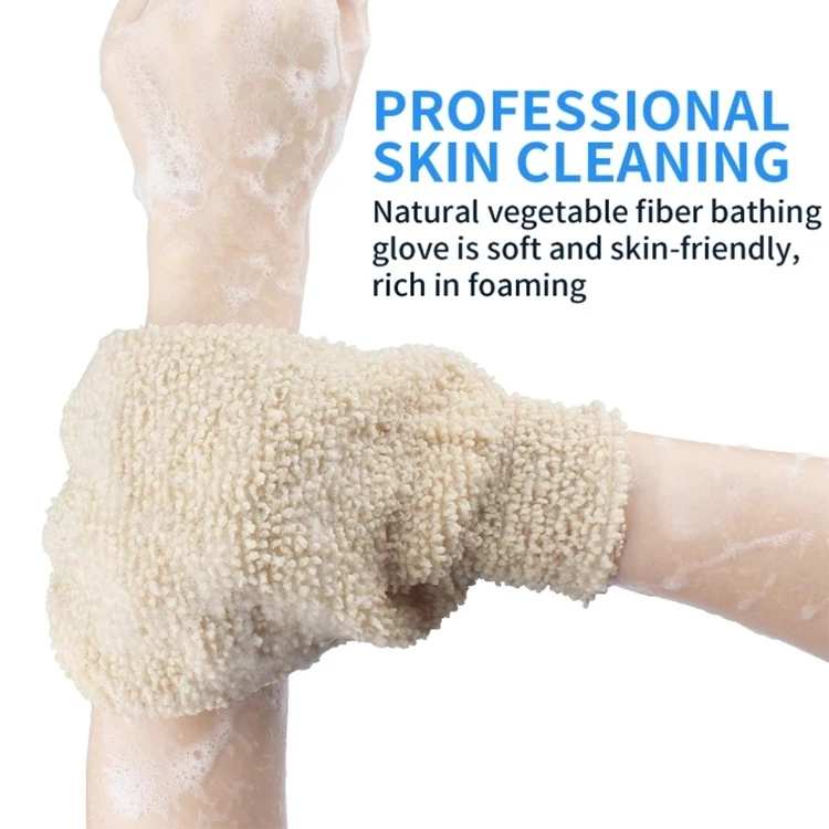 Eco-Friendly  Natural Plant Fiber Hemp Body Bath mitt Exfoliating Hand Scrubber Glove