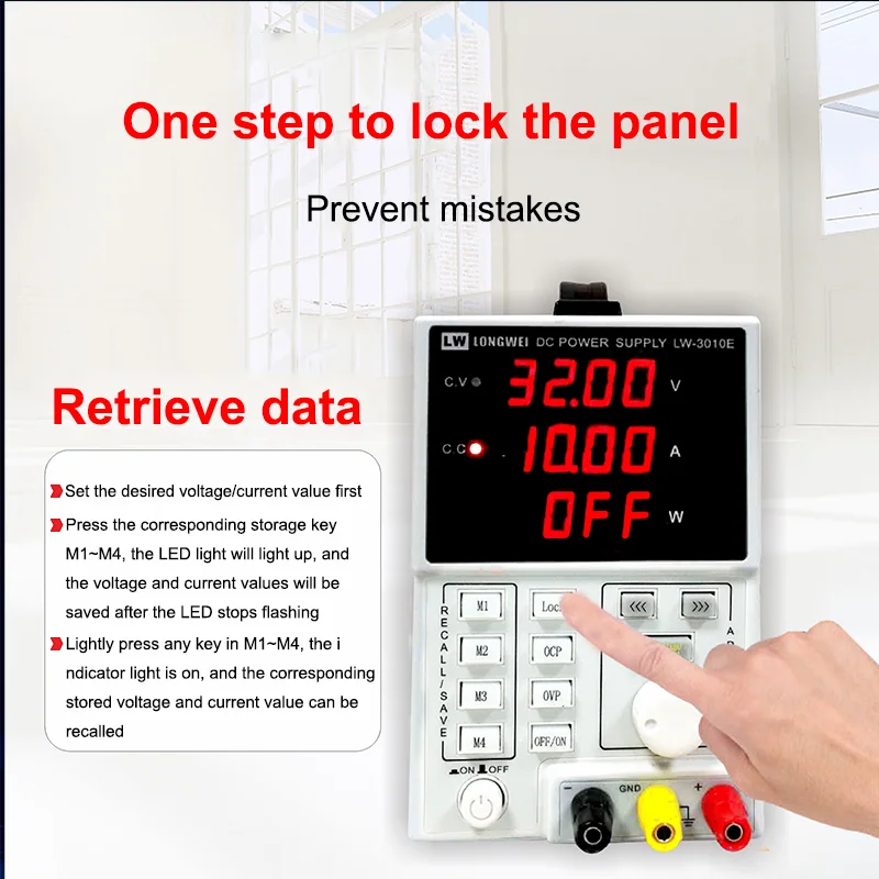 Longwei LW-1003E Programmable Power Supply Remote Control  300W Higher Sensitivity Charging Interface DC Power Supply