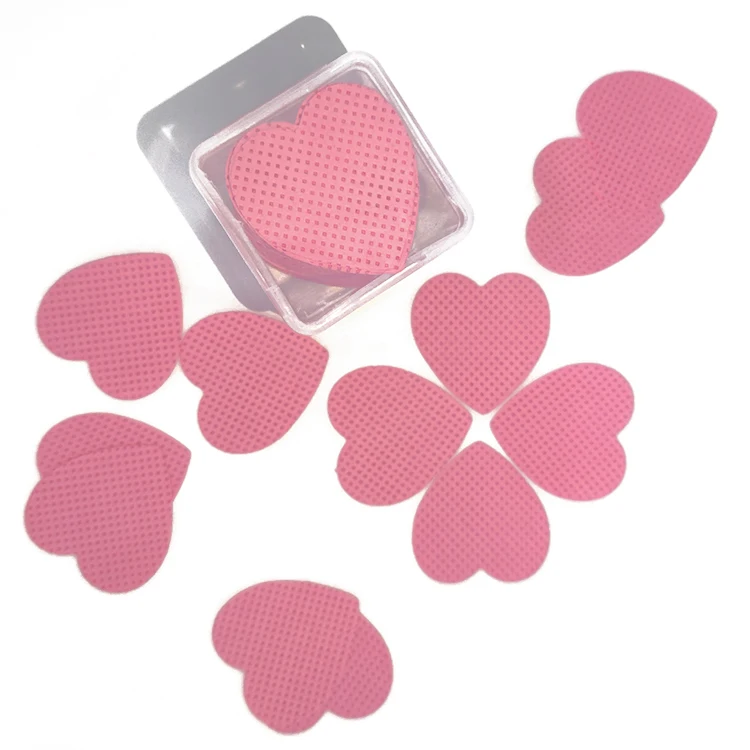 Private Label Lint Free Heart Shape Nail Remover Pad Lash Extension Glue Adhesive Nozzle Wipes