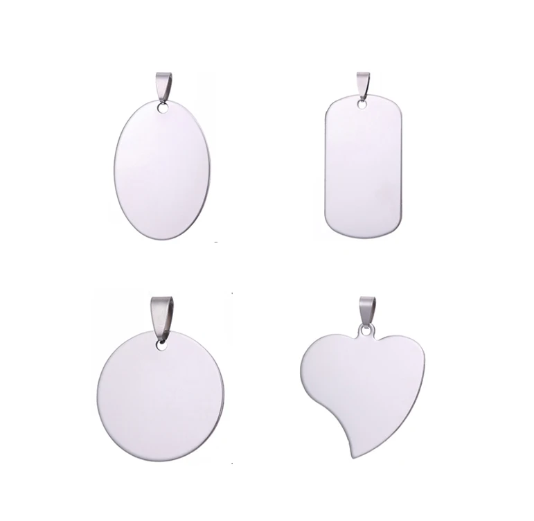 925 Sterling Silver Laser Engraved Logo Blank Pendant Custom Logo Charms Jewelry