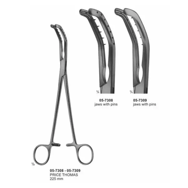 Thomas Price Manual Cardiovascular Orthopedic Surgical Instruments German Quality Stainless Steel Bronchus Forceps Jaws Clamp