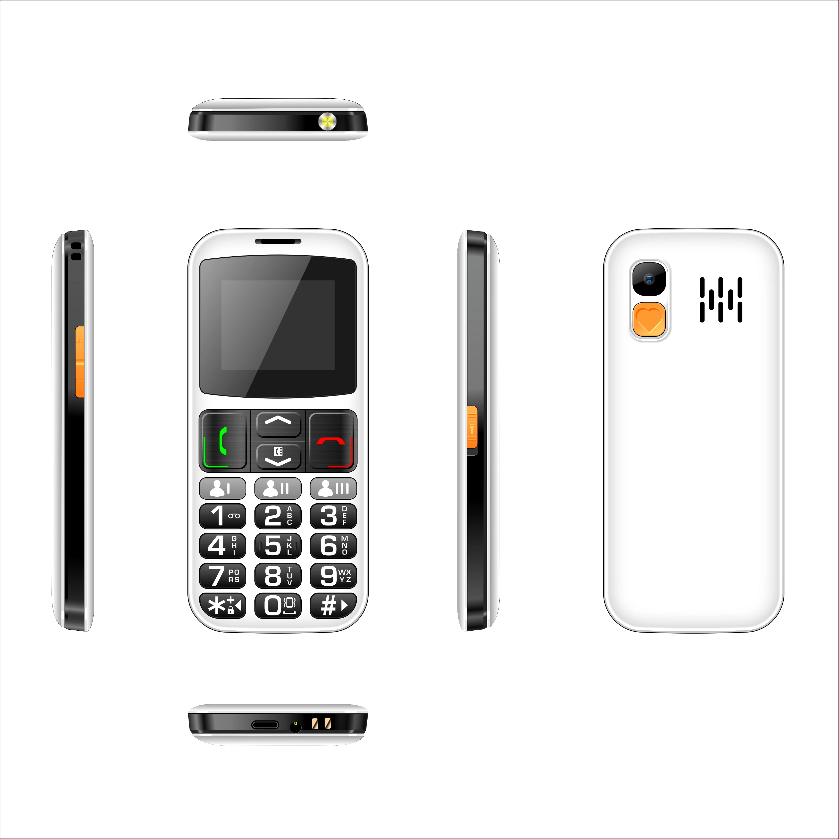 high quality SOS 4G senior phone 2SIM mobile phone 1.77inch screen big word Cellular For Tecno for itel for samsung cellphone