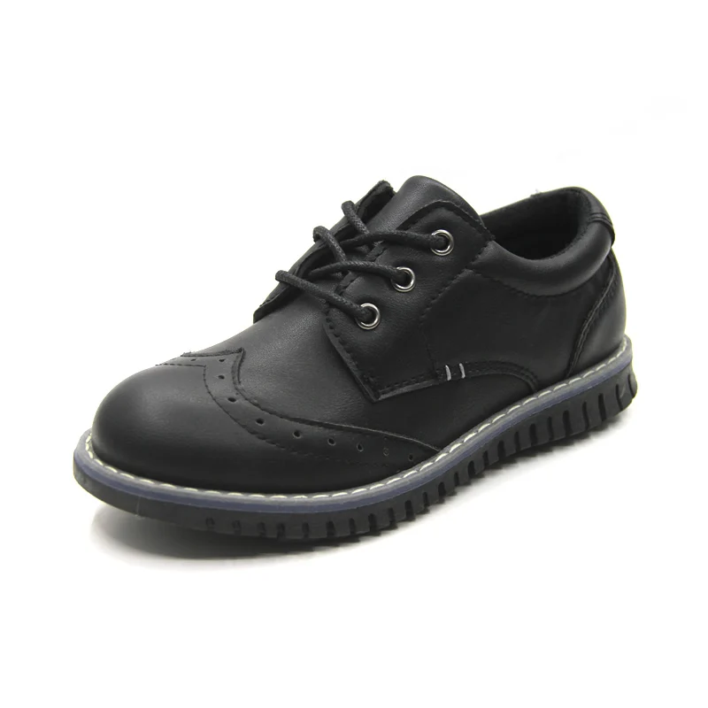 Индивидуальная Детская Классическая обувь, черная кожаная школьная обувь для мальчиков и девочек, школьная обувь