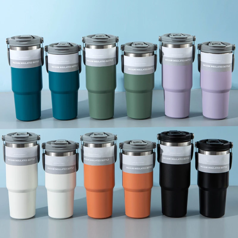 600/900ml Personalized Logo Double Wall 304 Stainless Steel Travel Mug Tumbler Coffee Mug Thermal Cup Keep Cold For Long Time