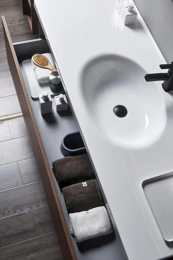 FABIAO mobile bagno Custom New Design Basin Bathroom Vanity Cabinet, Space Saving Bathroom Vanity With Led Mirror