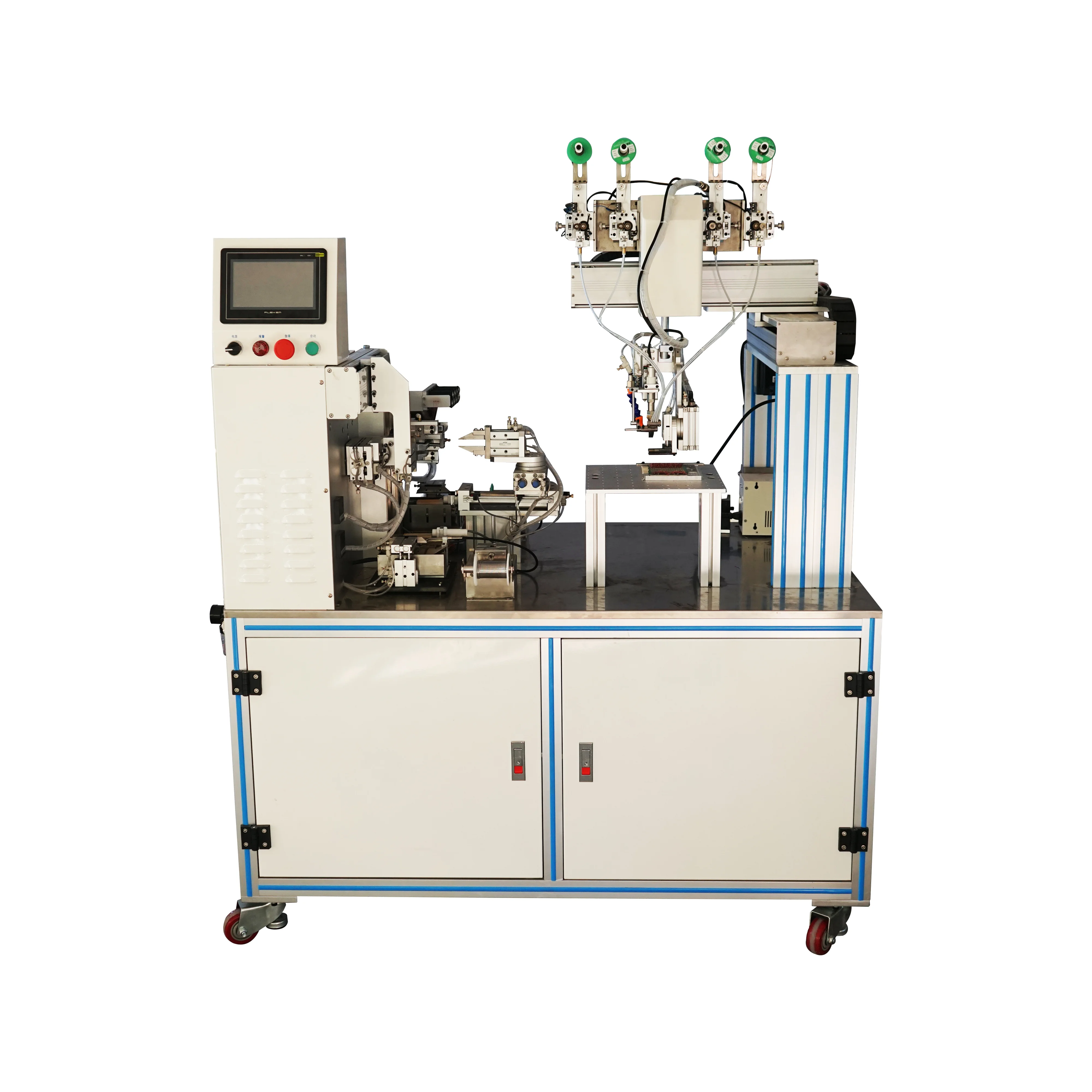 PCB board lamp board switches  Motors Led lights Automatic PCB Board Cable Wire Stripping Peeling Cutting and Welding  Machine