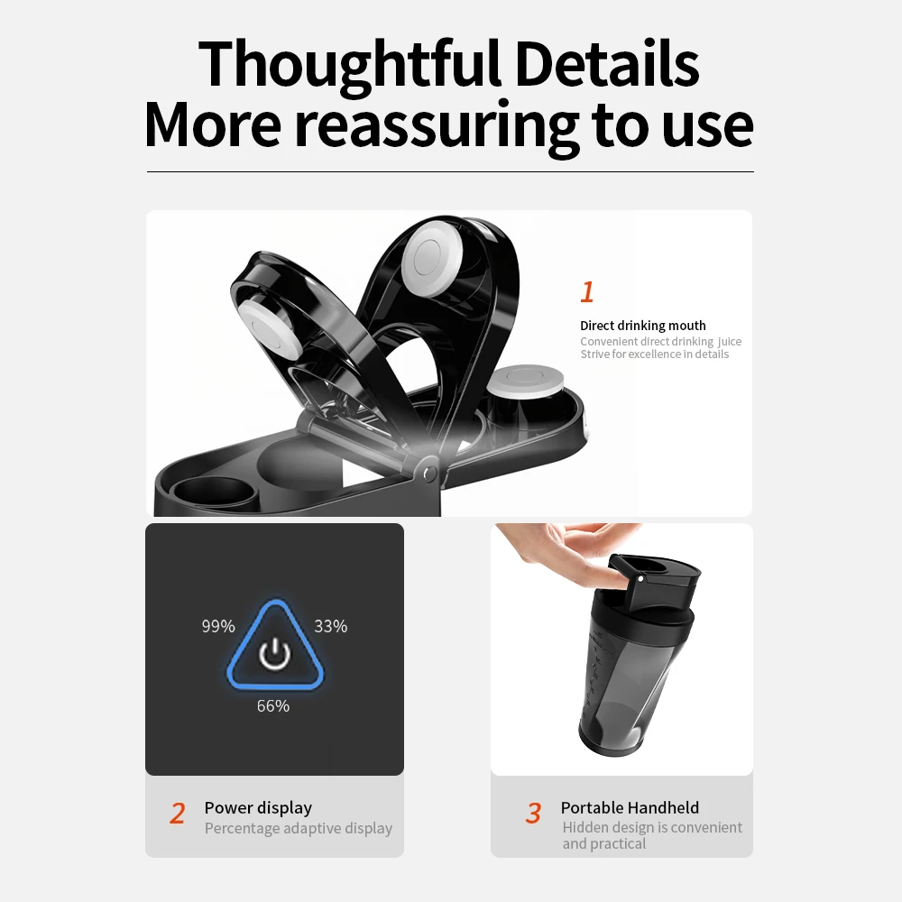 2024 Best Quality Tritan Body Blender Cup 6 Sharp Blades Smoothies Shakes Gym Sports Portable Personal Size Blender Mixer