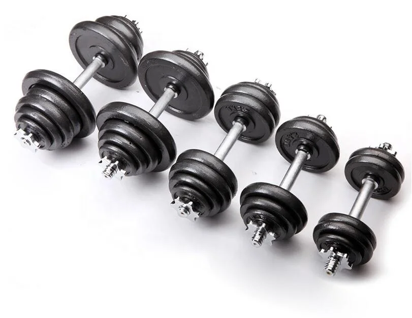 Factory Cast Iron sales gym free strength weight training Connector Option dumbells adjustable 15kg barbell dumbbells sets