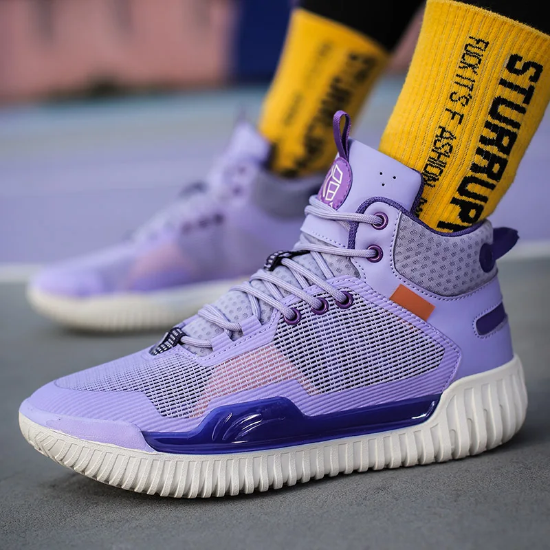 Breathable  Men Couple High-top Basketball Boots Men Anti-skid Sneakers Outdoor Basketball Shoes