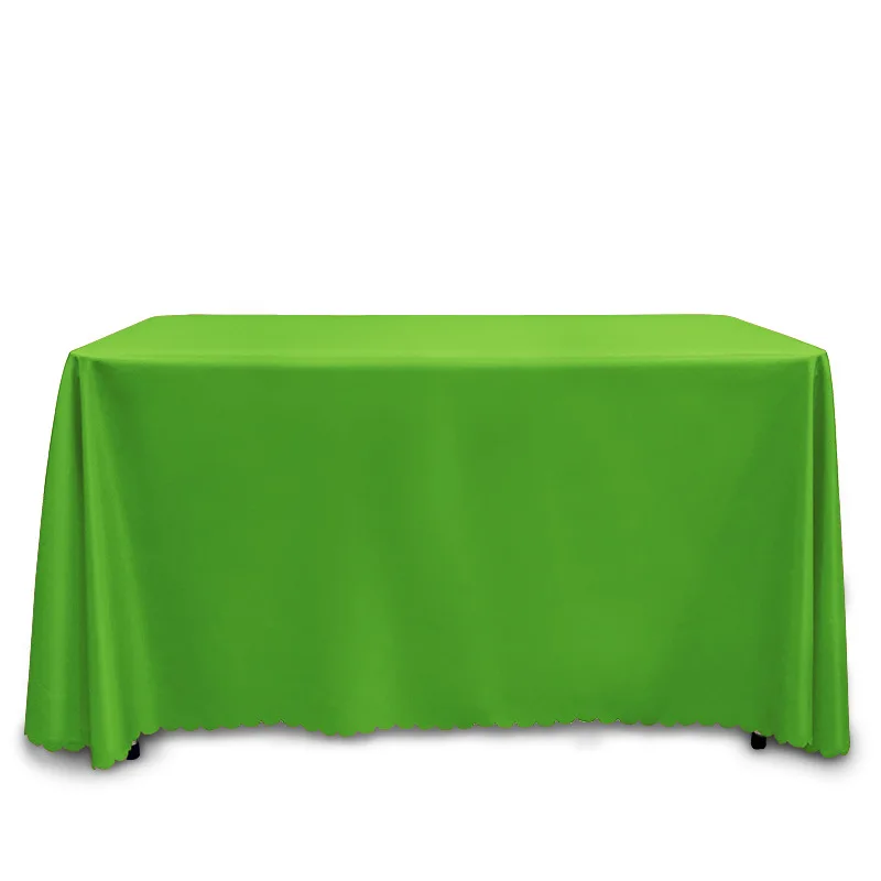 Custom Logo Design Solid Color Plain Rectangle Navy Blue Party Banquet Table Cloth Table Cover