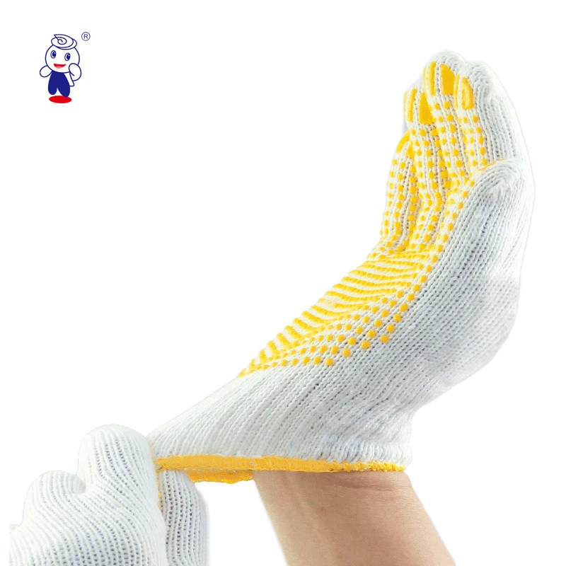 Reinforced Dot Cotton Gloves Soft and Comfortable Anti Smash Hand Protection for Daily Use for Gardening Construction