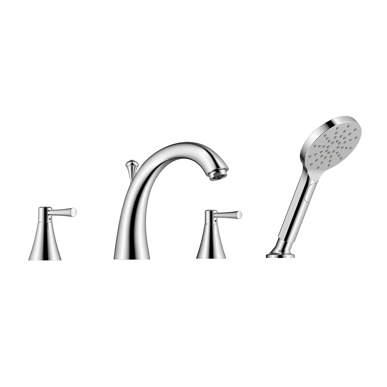 Luxury Shower System Brass cUPC Chrome 8" 4 Hole Lavatory Sa Side Mounted Bathtub Faucet with Handheld Shower Ceiling
