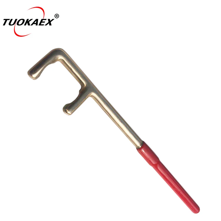 Non-Sparking Valve Handle Wrench F Type with Plastic Non-Slip Handle Spark-free Safety Spanner Aluminum Bronze