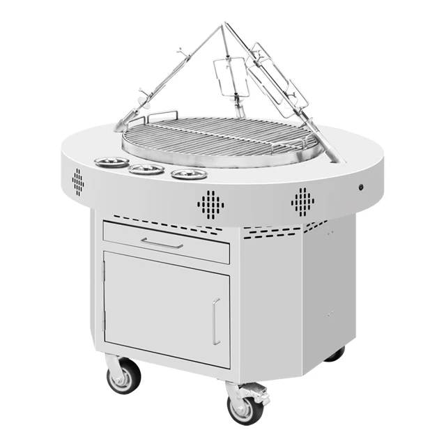 Hot Sale charcoal large commercial barbecue grill smokeless family round stainless steel bbq grill