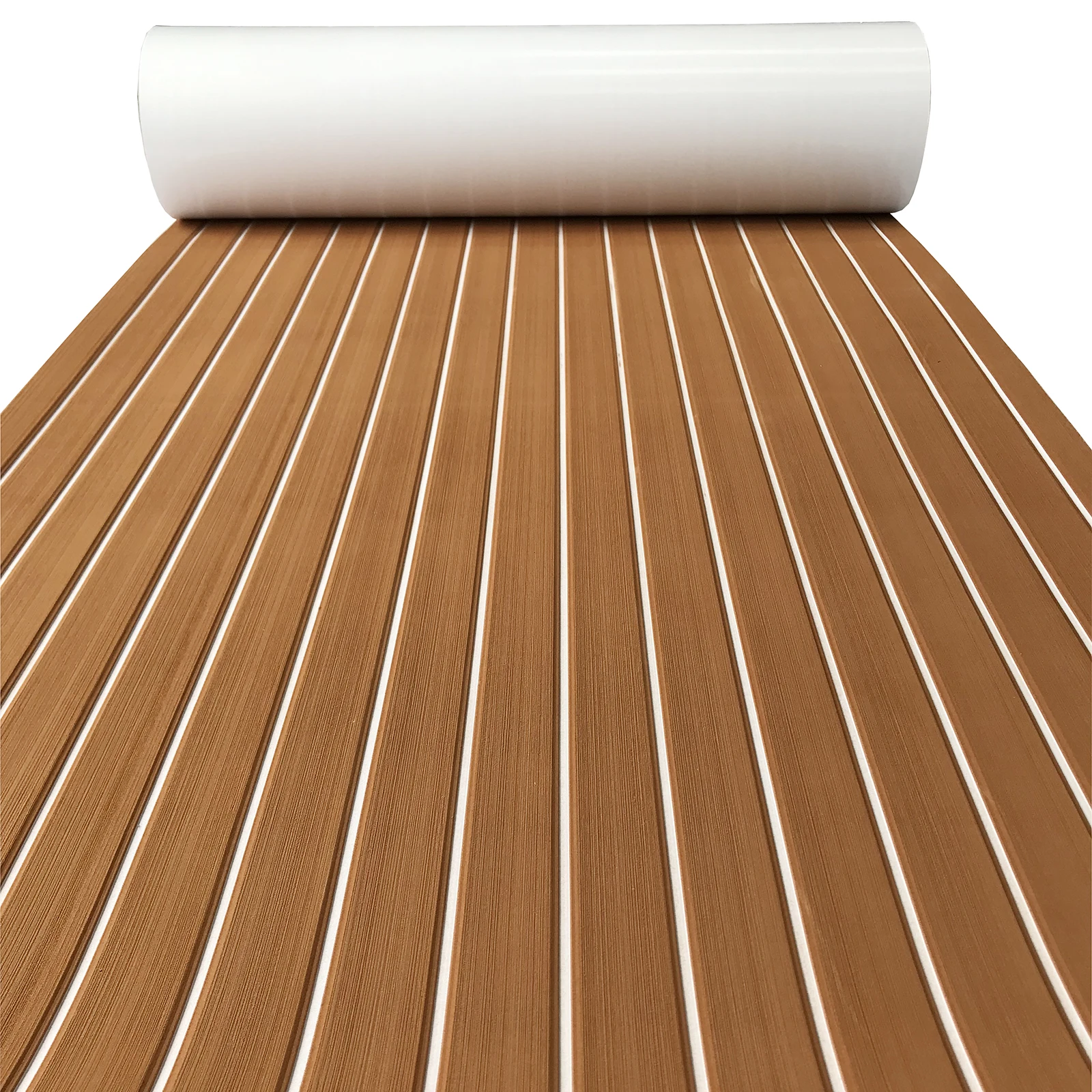 High Quality Eva Foam Synthetic Teak Faux Teak Carpet Sea Decking Anti Slip Uv Self Adhesive Sheet For Yacht Yacht Sheeting