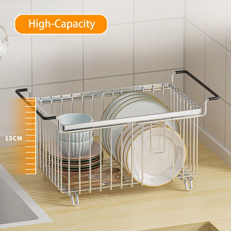 LINDON Retractable Dish Organizer Kitchen Dish Drying Rack over the Sink