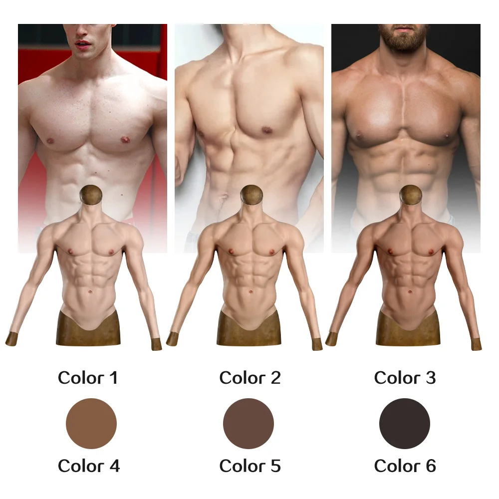 8th Generation Realistic Abdominal Muscle Suit For Men Fake Chest Muscle Silicone Muscle Suit Cosplay