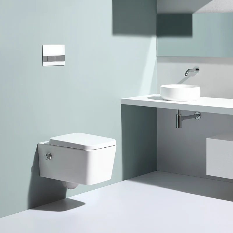 Современный дизайн, керамический квадратный унитаз без оправы