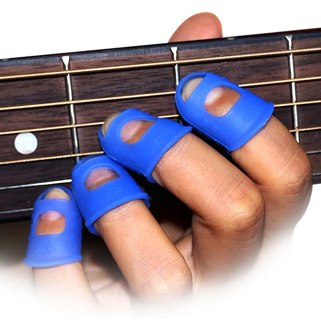 Color Fingertip Protection Covers Caps in 3 Sizes Beginner Playing Ukulele Electric Guitar Finger Protector