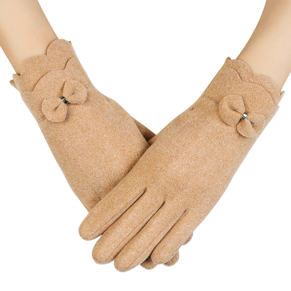 Autumn/winter Lady unflappable outdoor driving and cycling touch screen gloves